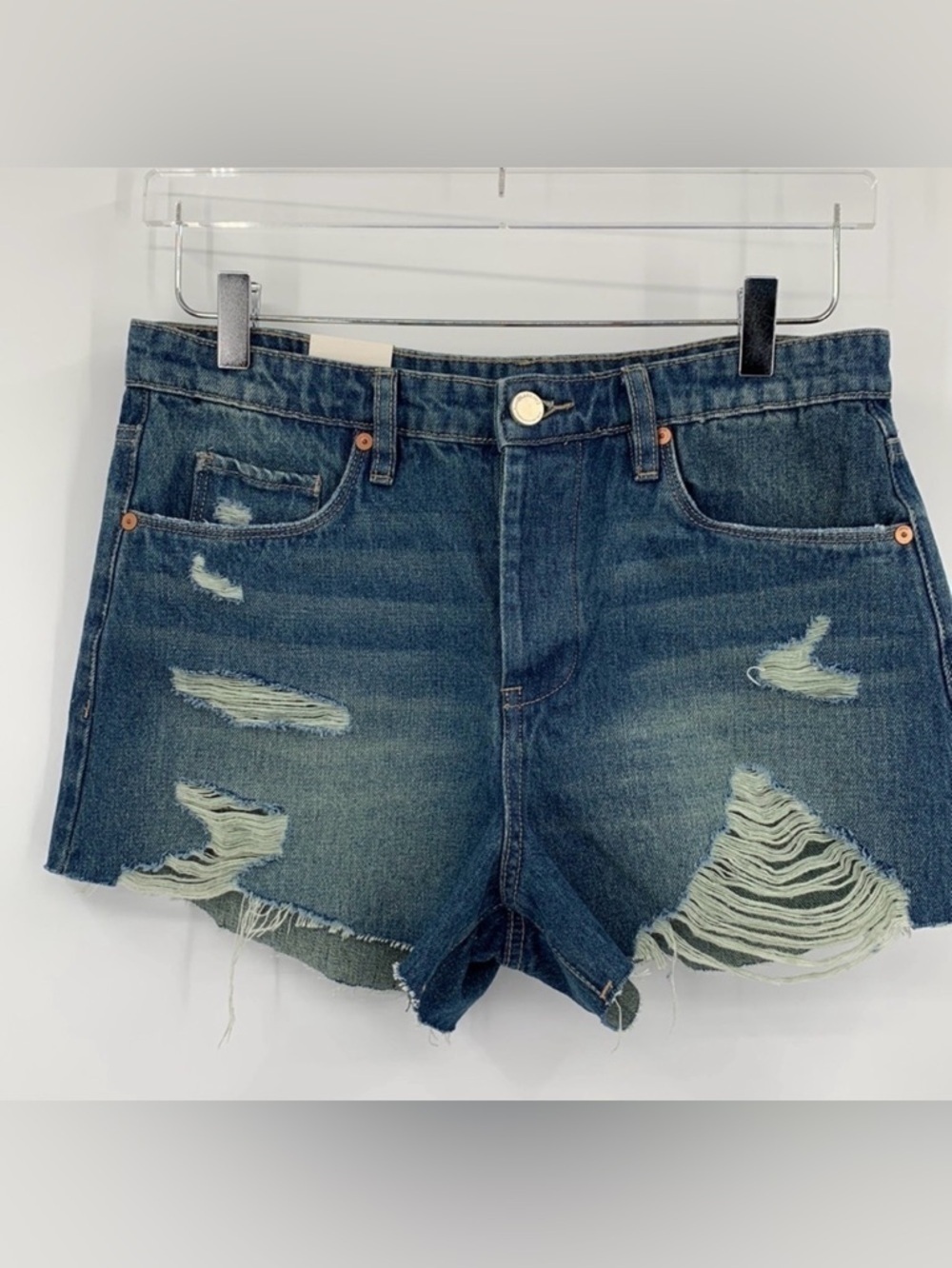 BlankNYC Barrow Vintage high-rise denim jean shorts cut-off distressed new 27
